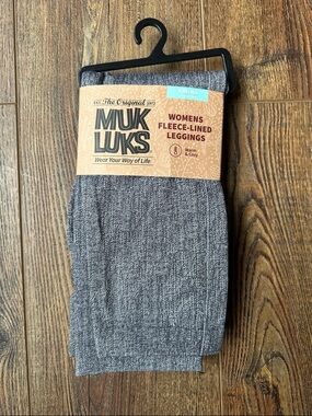 Muk Luks Women's Fleece-Lined Leggings - Heathered Gray - size M/L